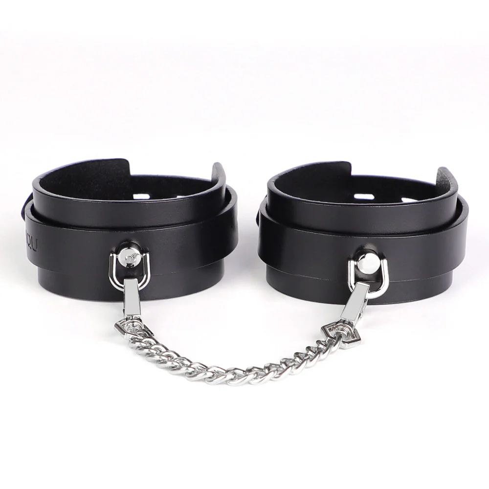 ZYL Genuine Leather D-Ring Petite Ankle Cuffs - Image 3