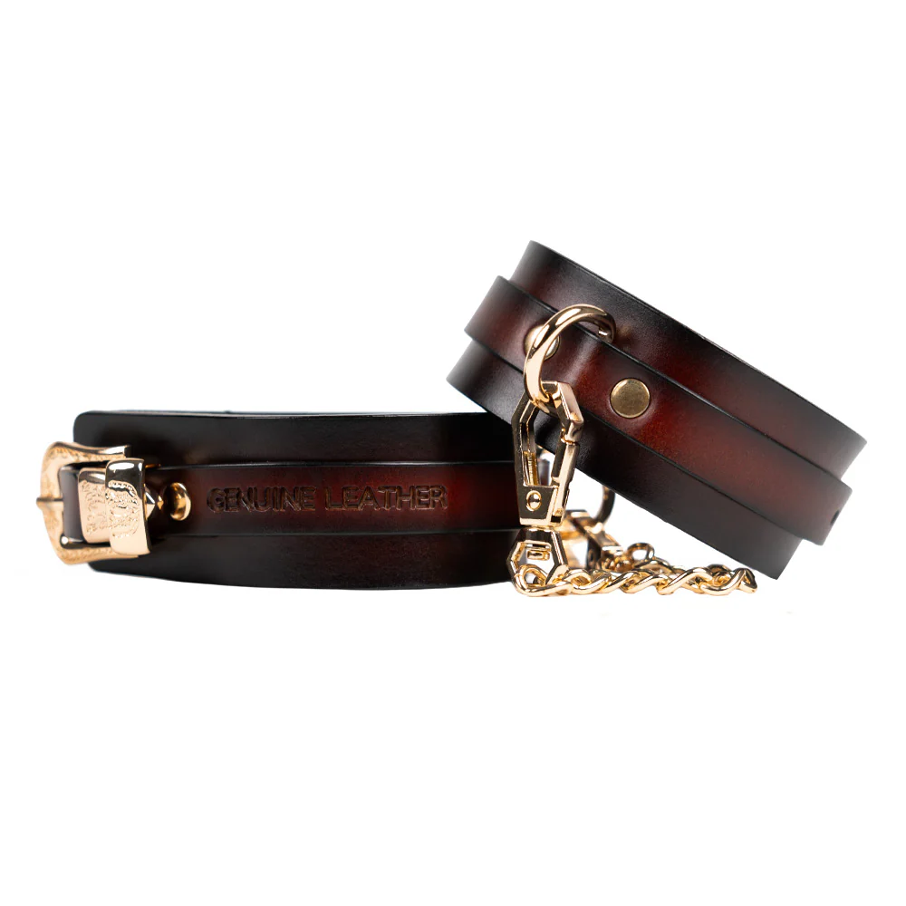 ZYL Genuine Leather Western Buckle Wrist Cuffs - Image 3